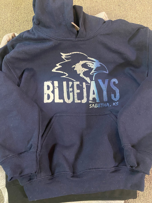 Youth Navy Gildan Bluejay sweatshirt